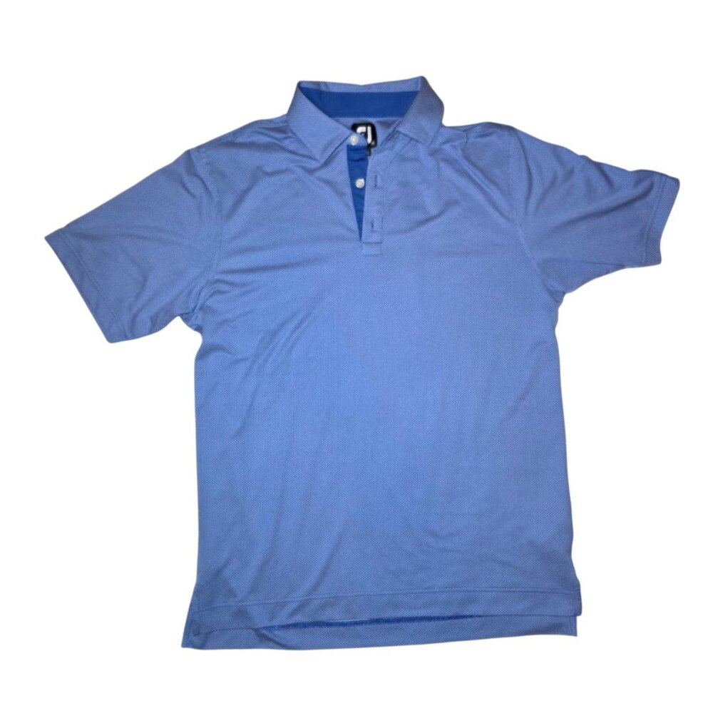 FJ‎ Footjoy Blue & White Pullover Polo Men's Golf Top M